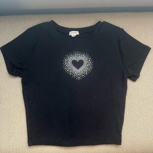 Garage Black Sequin Heart Stormi Tee
